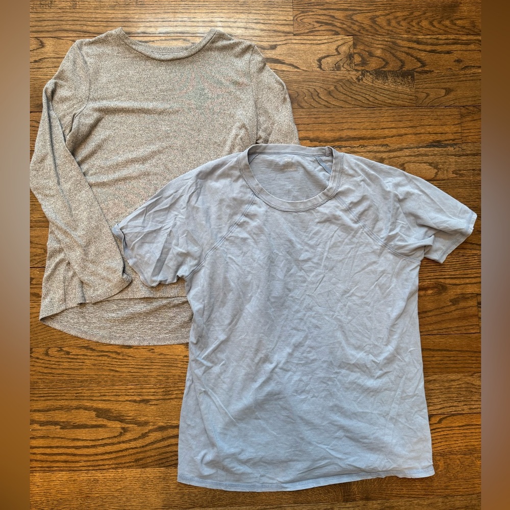 American Eagle Soft Knit Tee Bundle Women Medium, Gray Melange Long/Short Sleeve